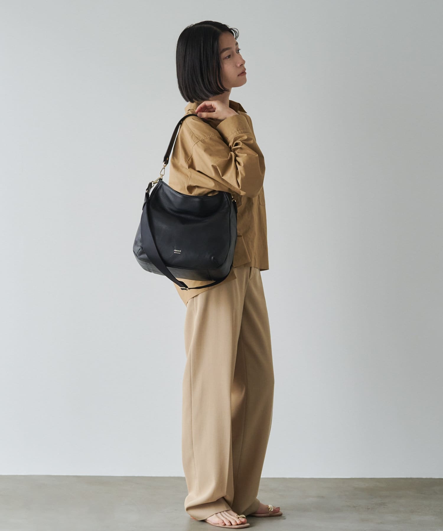 Russet [Soft leather] Large shoulder bag